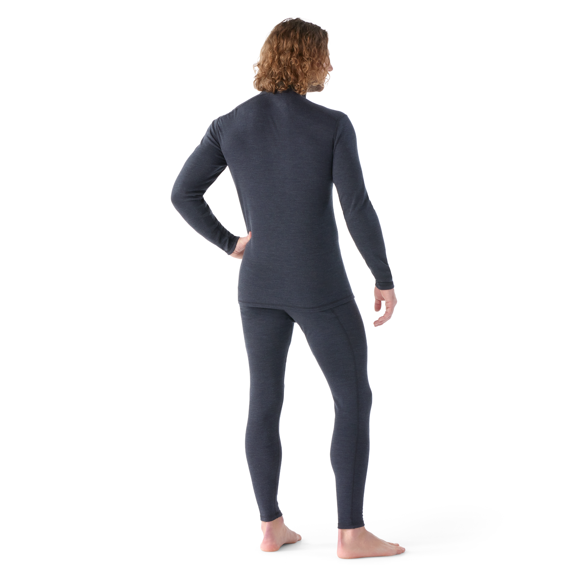 Smartwool Men's Classic Thermal Merino 250 Quarter Zip Long Sleeve Base Layer Top (Charcoal Heather)