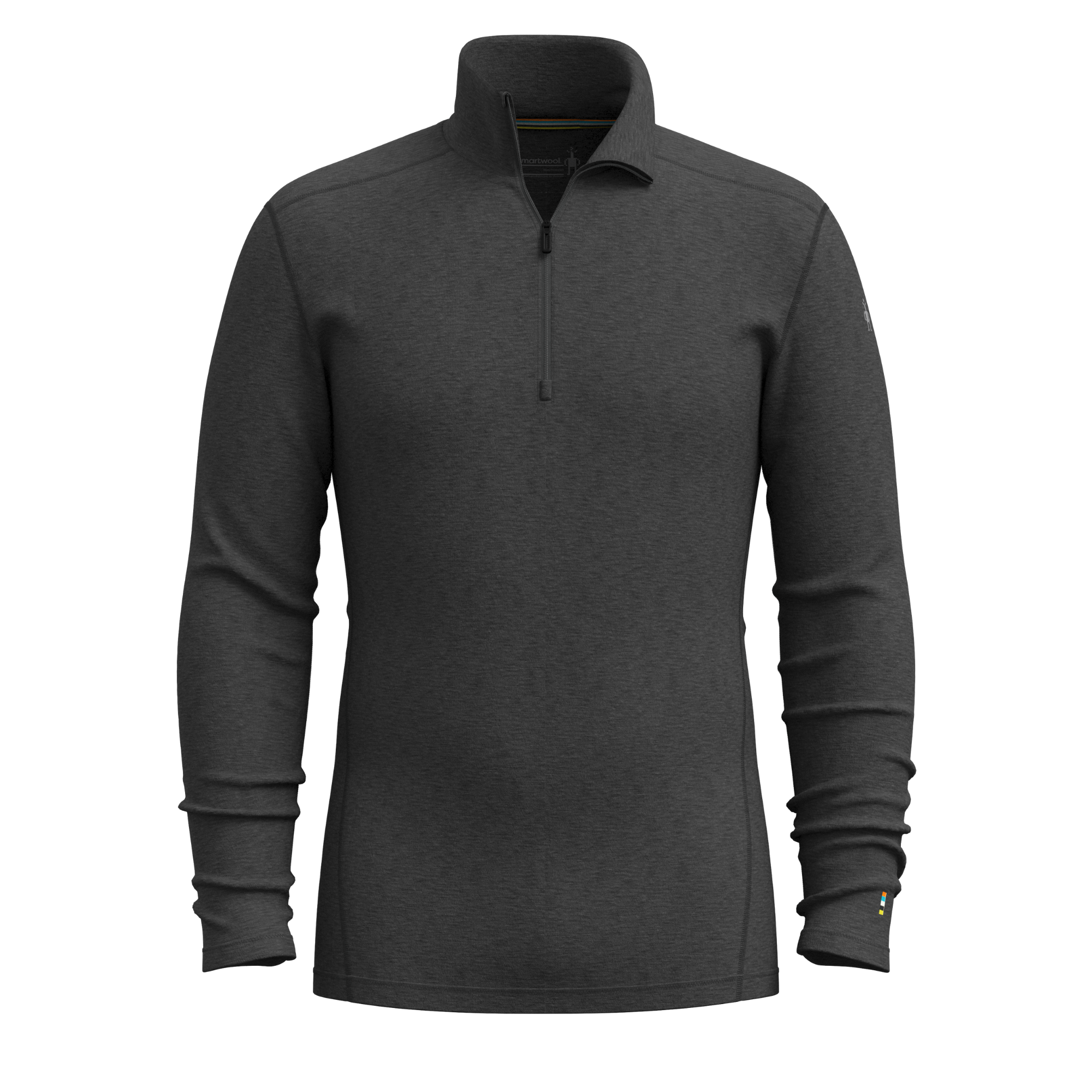 Smartwool Men's Classic Thermal Merino 250 Quarter Zip Long Sleeve Base Layer Top (Charcoal Heather)