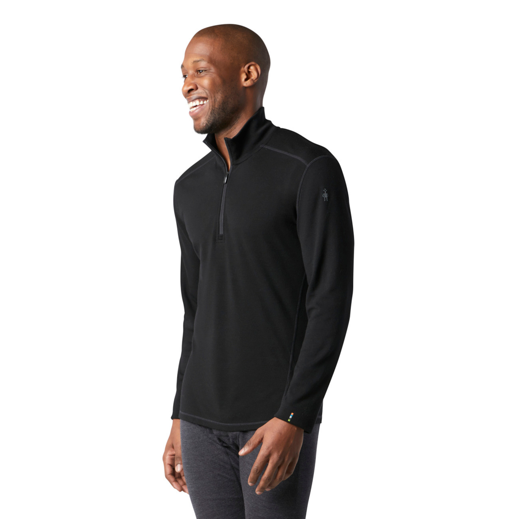 Smartwool Men's Classic Thermal Merino 250 Quarter Zip Long Sleeve Base Layer Top (Black)