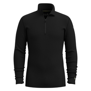 Smartwool Men's Classic Thermal Merino 250 1/4 Zip Long Sleeve Base Layer Top (Black)