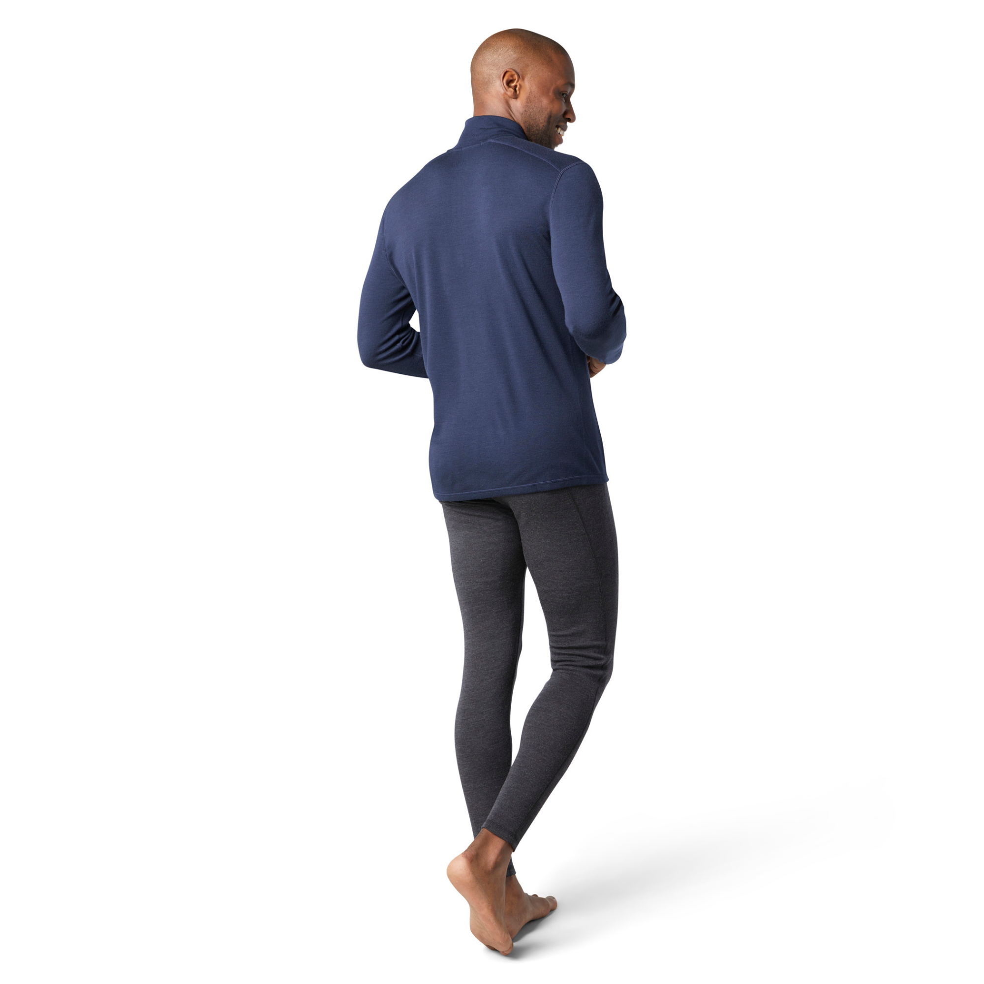 Smartwool Men's Classic Thermal Merino 250 Quarter Zip Long Sleeve Base Layer Top (Deep Navy)