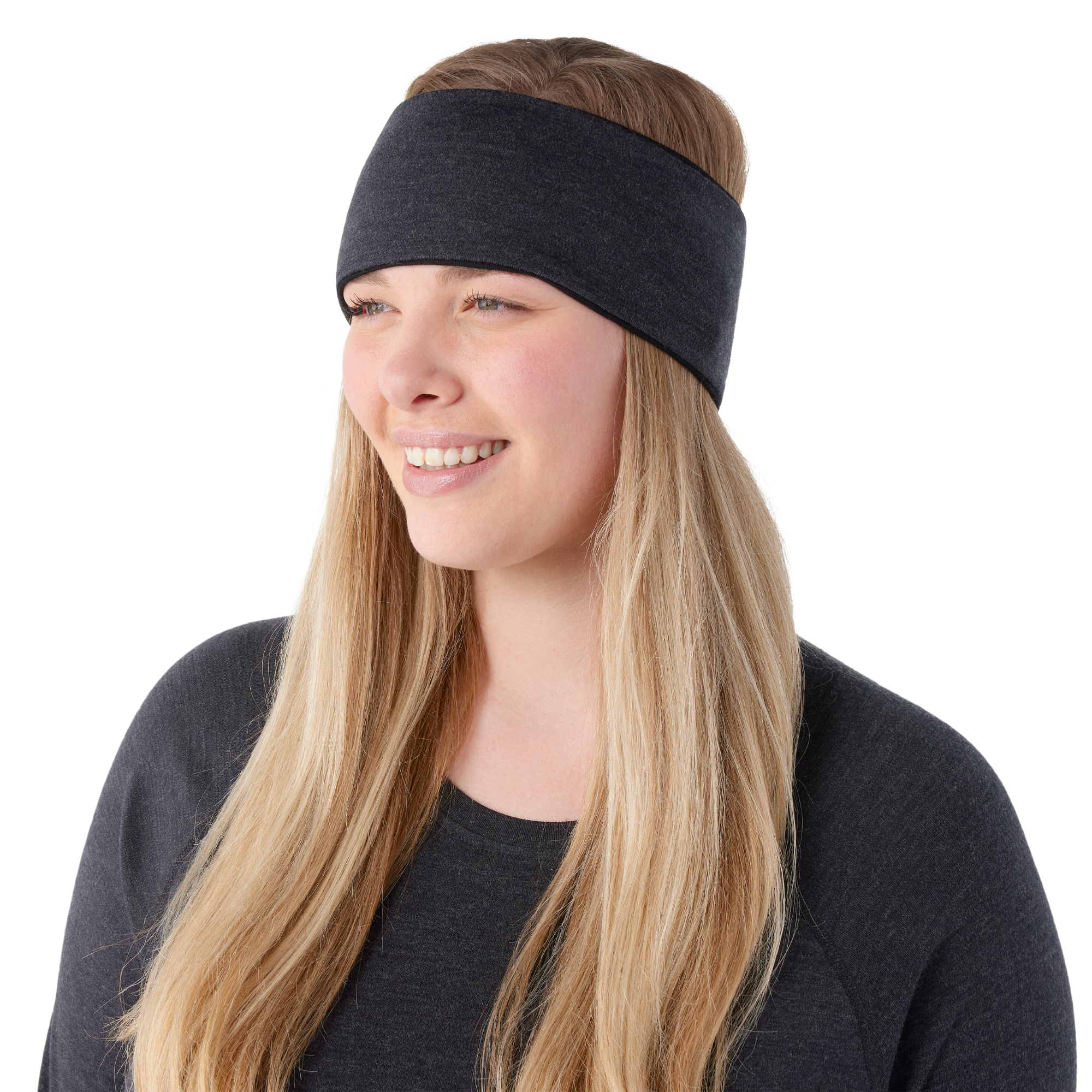 Smartwool Unisex Thermal Merino 250 Reversible Headband (Black/Charcoal Heather)