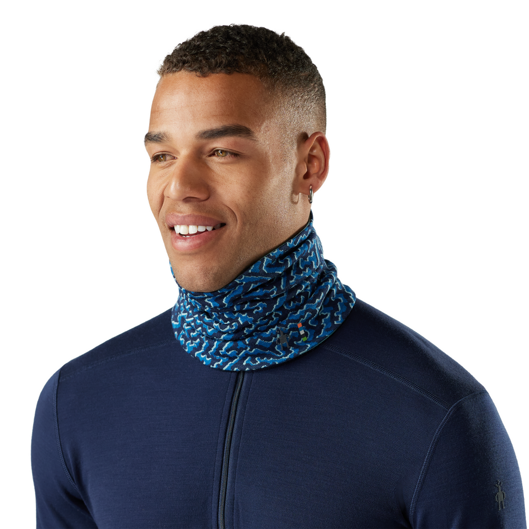 Smartwool Unisex Thermal Merino Reversible Neck Gaiter (Pacific Blue Retro Line)