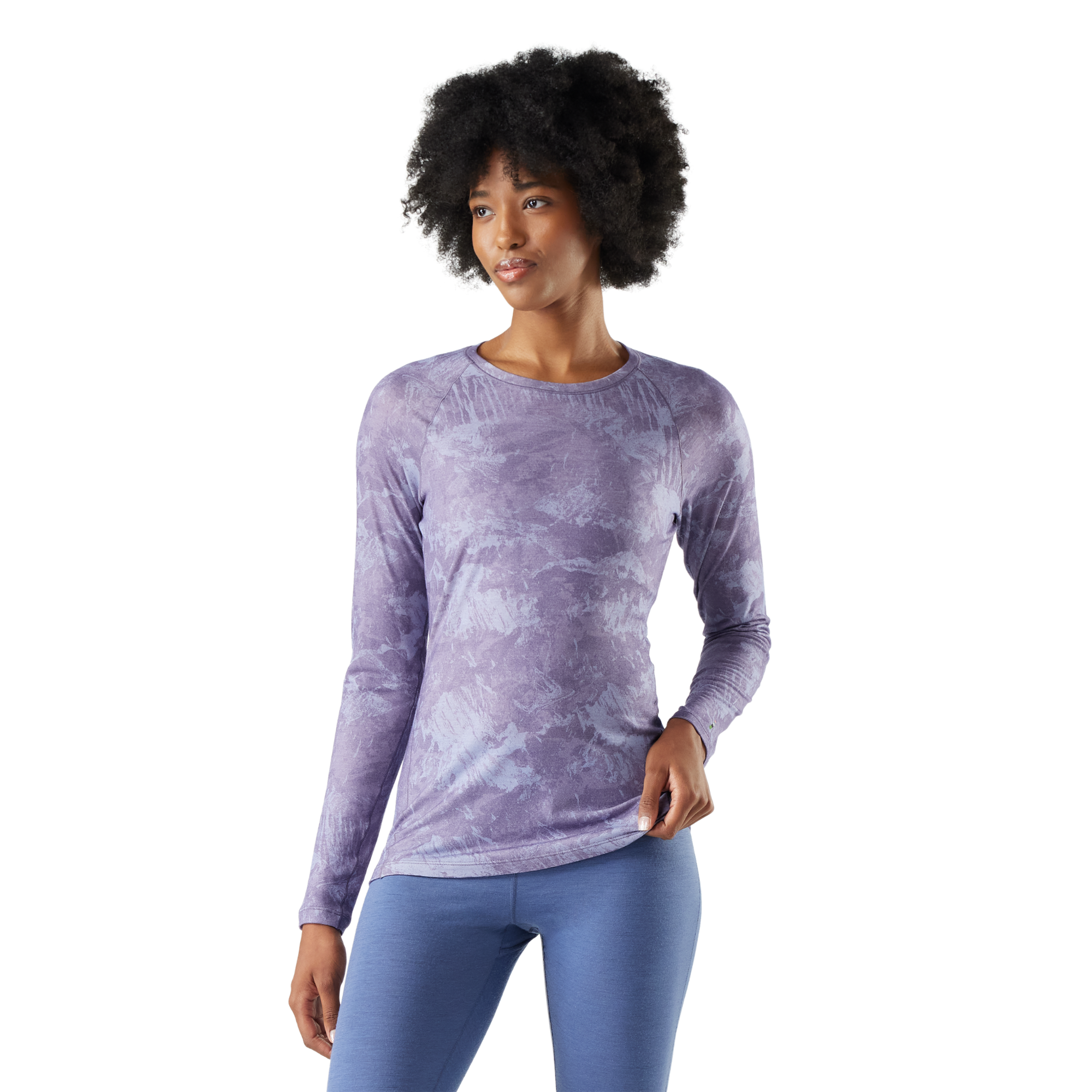 Smartwool Women's All Season Merino 150 Long Sleeve Base Layer Top (Boxed)(Purple Storm Mountain)