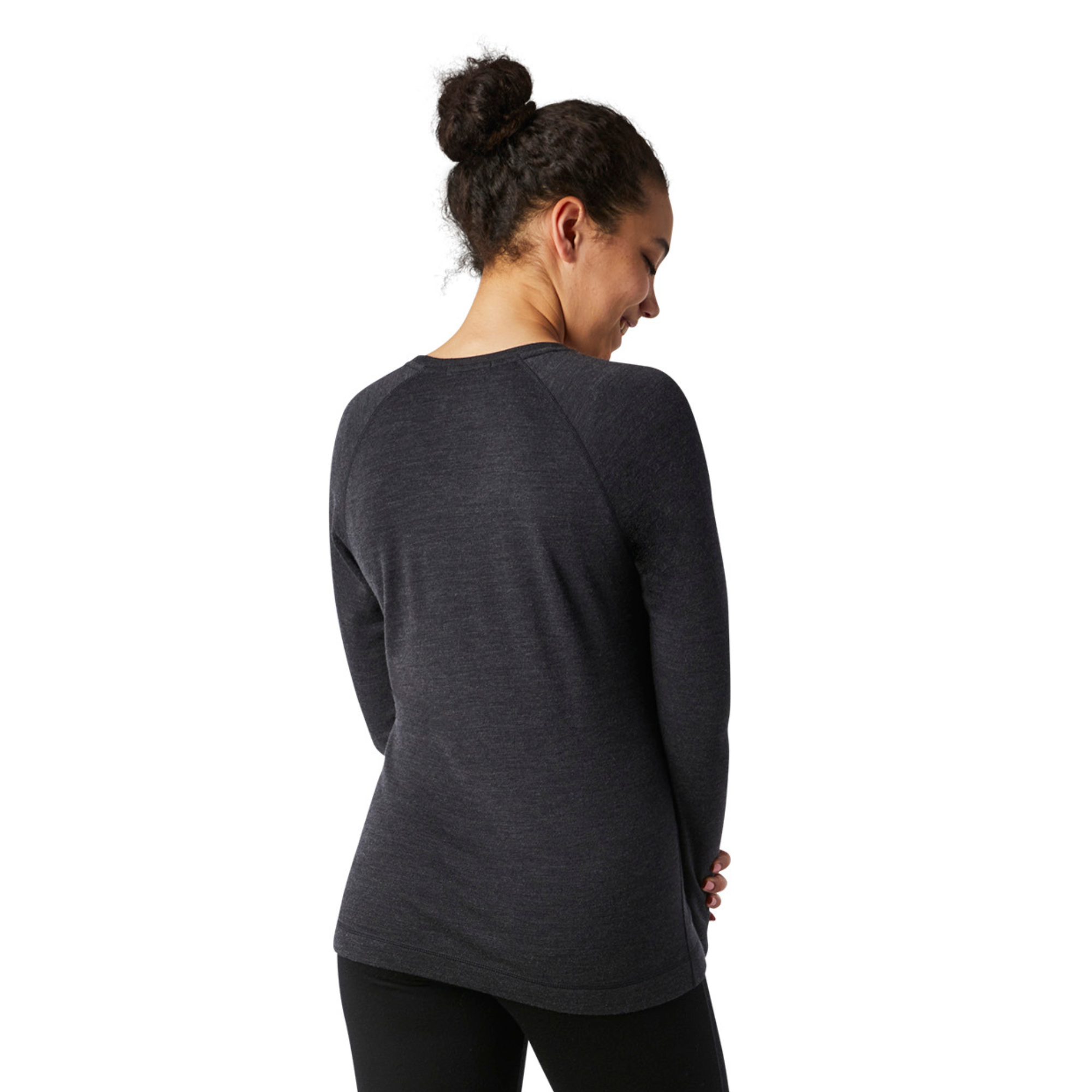 Smartwool Women's Classic Thermal Merino 250 Long Sleeve Crew Neck Base Layer Top (Charcoal Heather)
