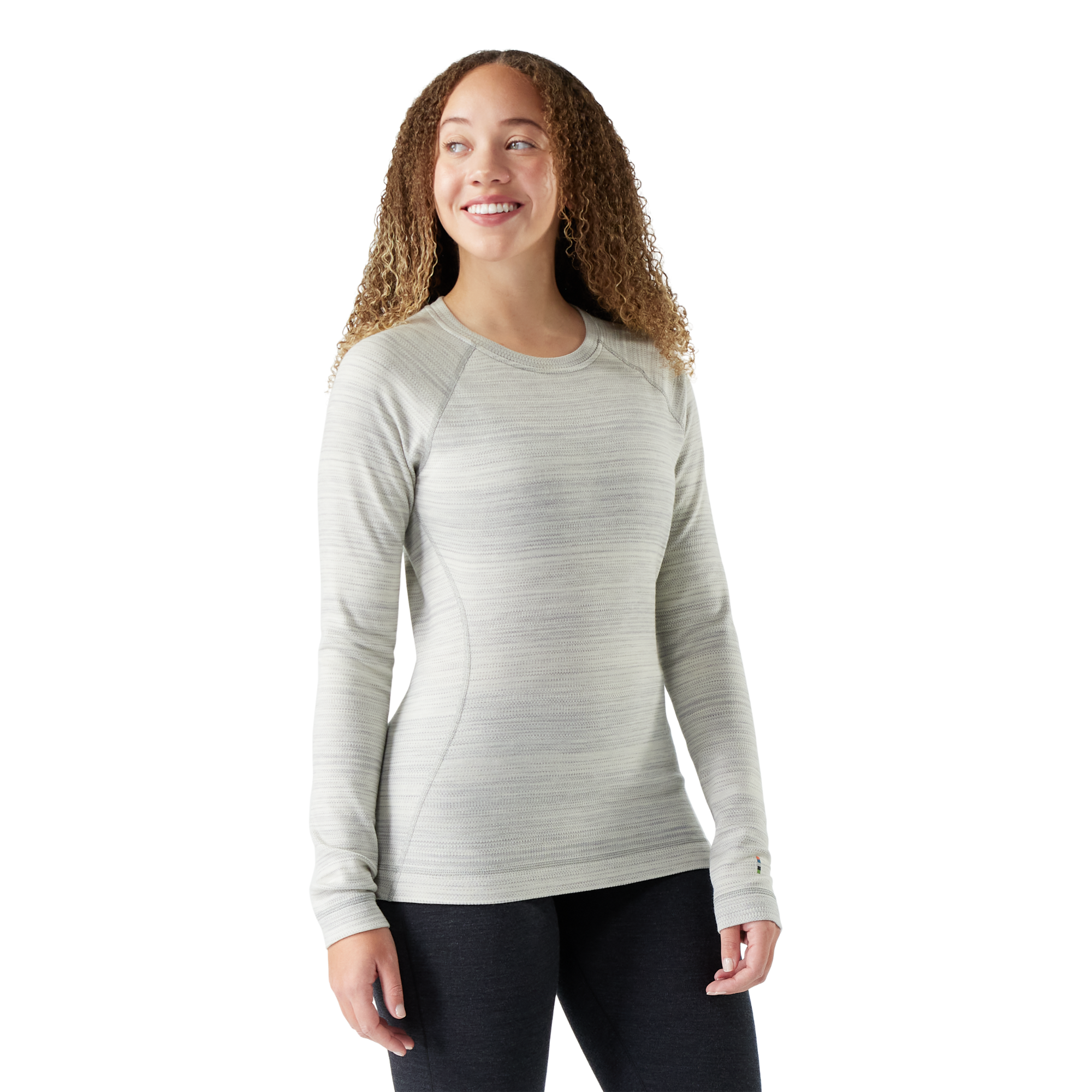 Smartwool Women's Classic Thermal Merino 250 Long Sleeve Crew Neck Base Layer Top (Light Grey Colour Shift)
