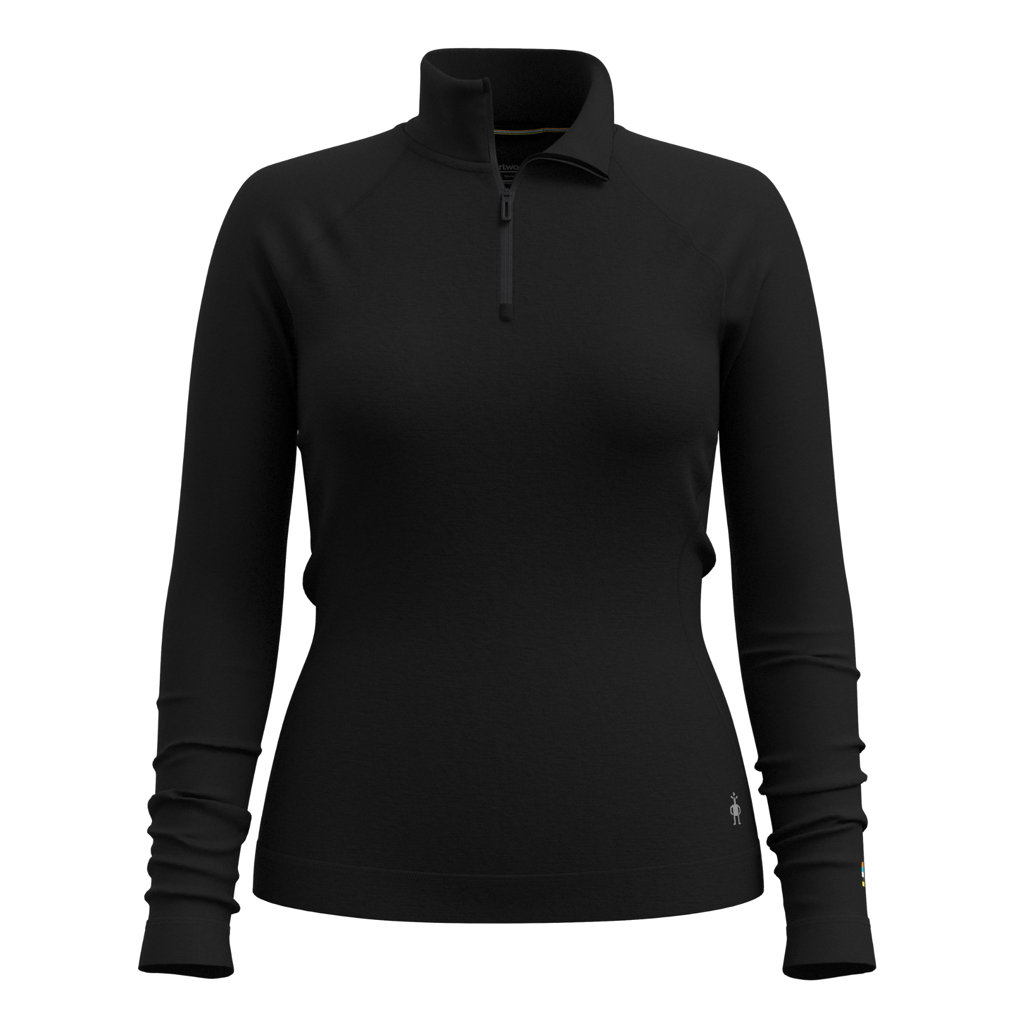Smartwool Women's Classic Thermal Merino 250 Long Sleeve Quarter Zip Base Layer Top (Black)