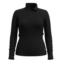 Load image into Gallery viewer, Smartwool Women&#39;s Classic Thermal Merino 250 Long Sleeve 1/4 Zip Base Layer Top (Black)
