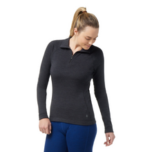 Load image into Gallery viewer, Smartwool Women&#39;s Classic Thermal Merino 250 Long Sleeve 1/4 Zip Base Layer Top (Charcoal)
