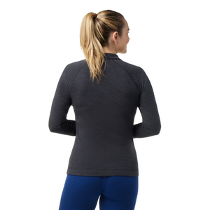 Smartwool Women's Classic Thermal Merino 250 Long Sleeve 1/4 Zip Base Layer Top (Charcoal)