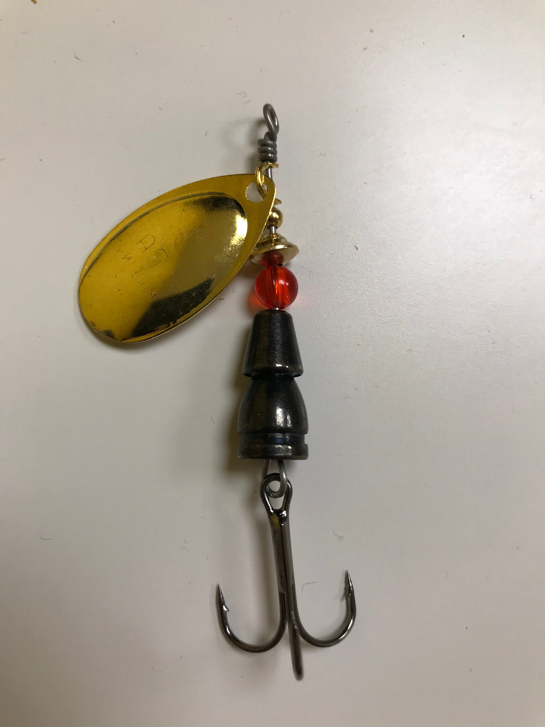 Weighted Spinning Metal Lure (Size 3/12g)(Gold/Black)