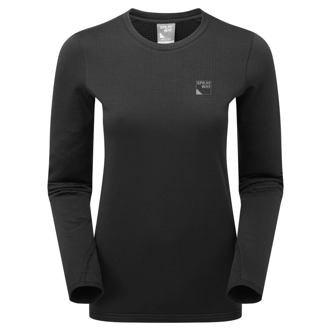 Sprayway Women's Effra Crew Neck Base Layer Top (Black)