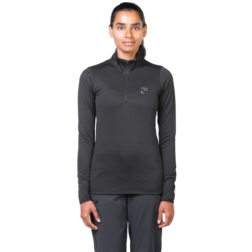 Sprayway Women's Effra Half Zip Base Layer Top (Black)