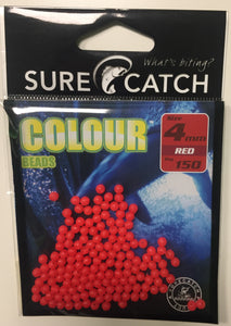 Sure Catch Colour Beads (4mm/150 Pack)(Red)