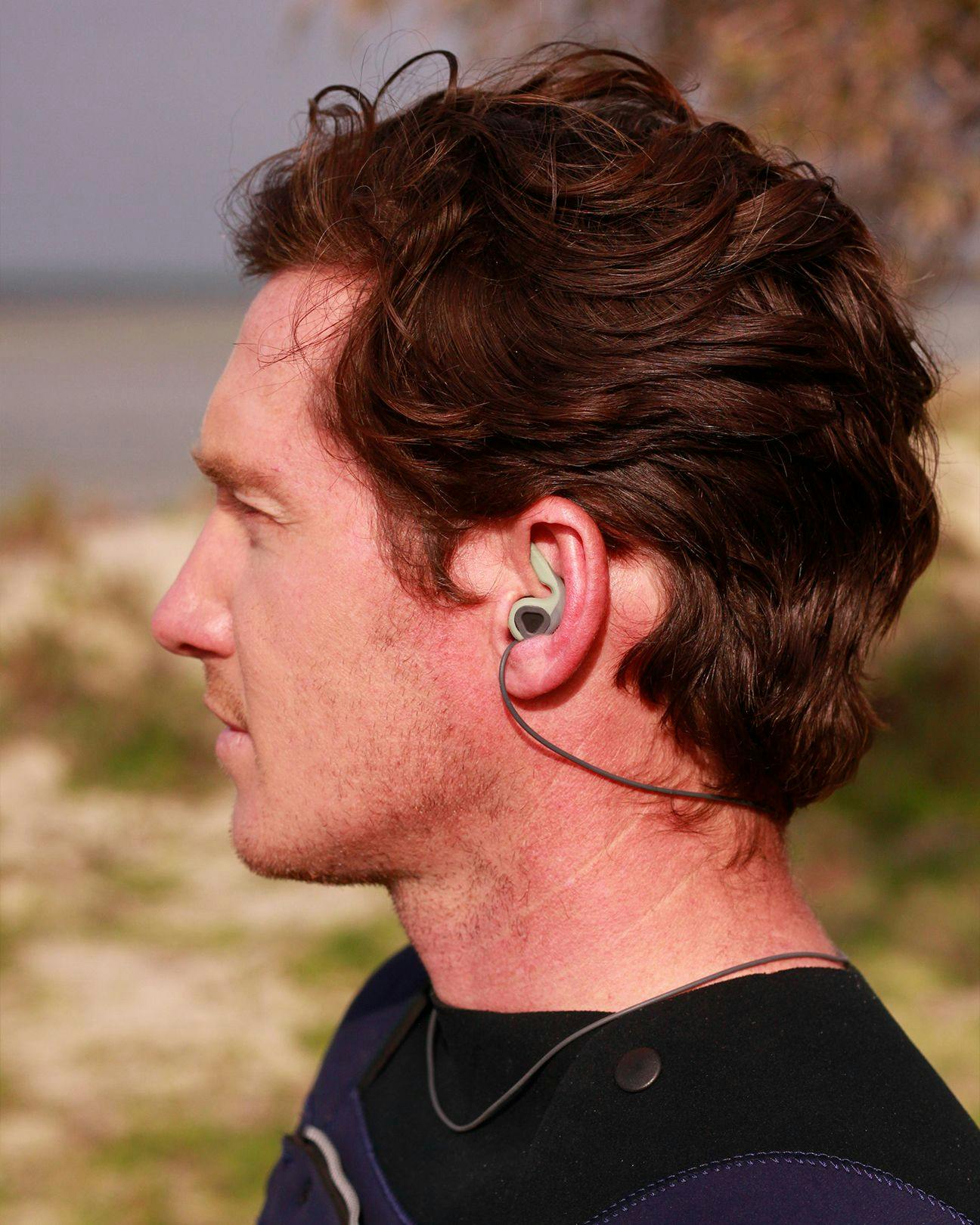 SurfEars Adult 4.0 Swim Watersports Earplugs (Black/Sage)