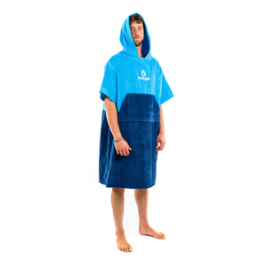 Surflogic Unisex Short Sleeve Poncho (Cyan/Navy)