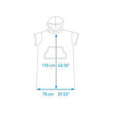 Load image into Gallery viewer, Surflogic Unisex Short Sleeve Poncho (Cyan/Navy)
