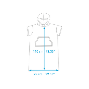 Surflogic Unisex Short Sleeve Poncho (Cyan/Navy)
