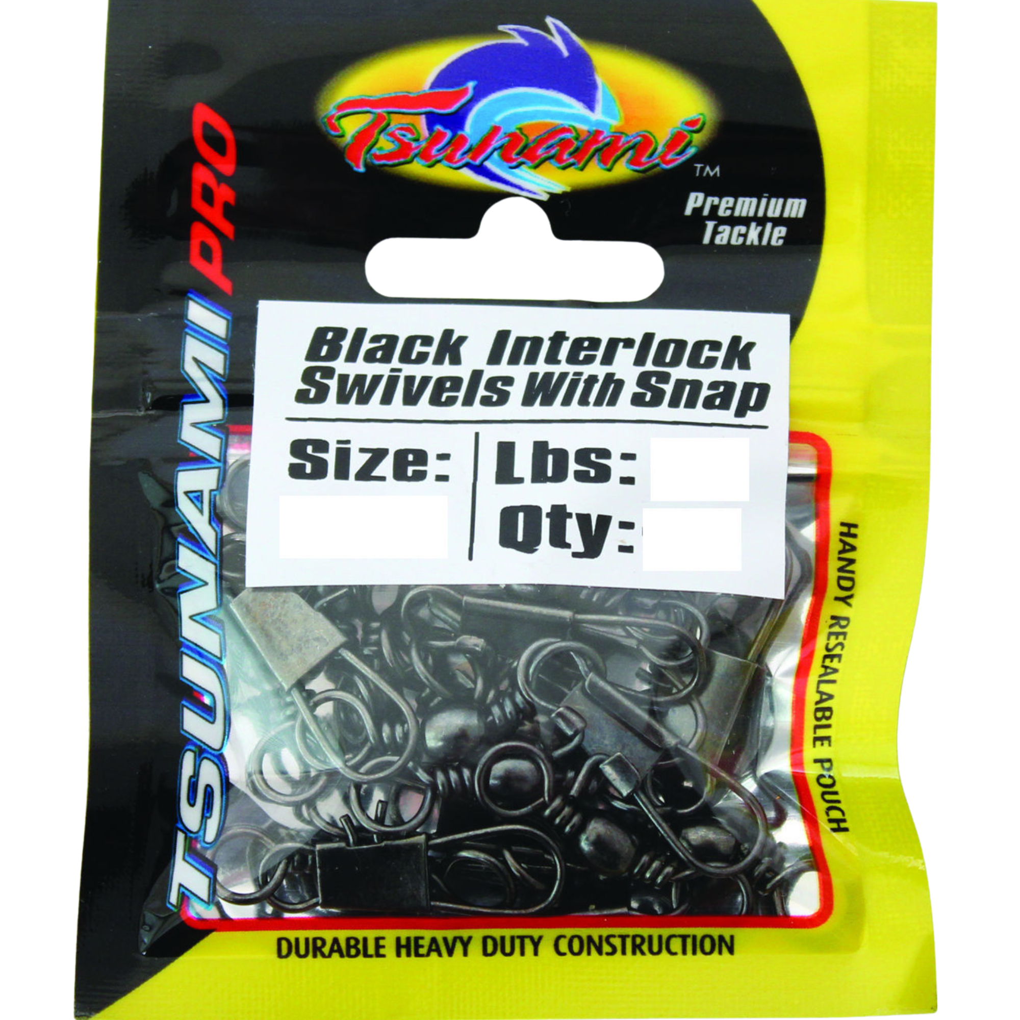 Tsunami Black Interlock Swivels With Snap