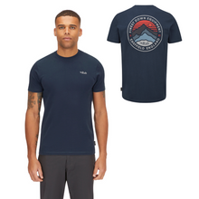 Load image into Gallery viewer, Rab Men&#39;s Basecamp 3 Peaks Short Sleeve Tee (Tempest Blue)
