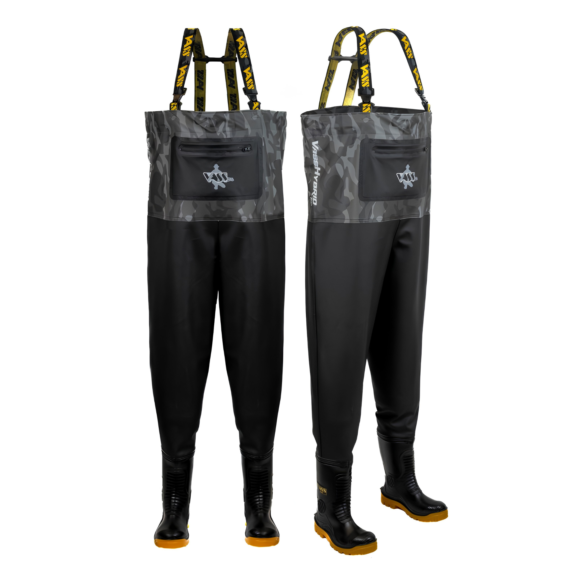 Vass Unisex Hybrid 700 Bootfoot Chest Waders (Dark Grey Camo)