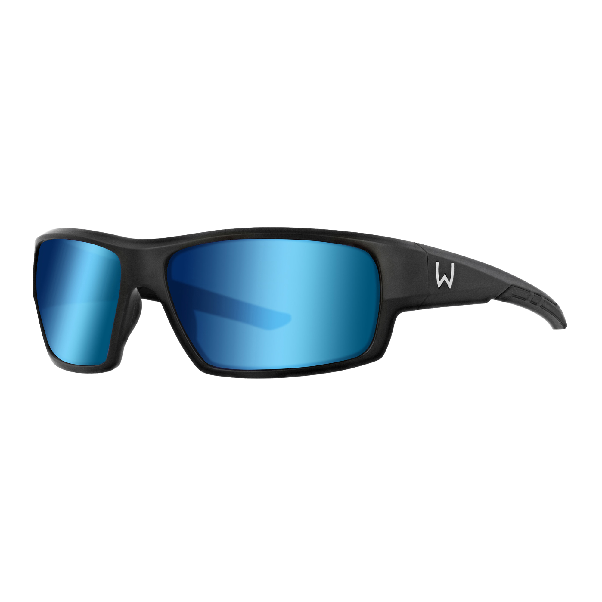 Westin W6 Sport 10 Polarized Sunglasses Matte Black Lens Base Smoke Lens Mirror Blue Anti-Reflex Blue K01-720