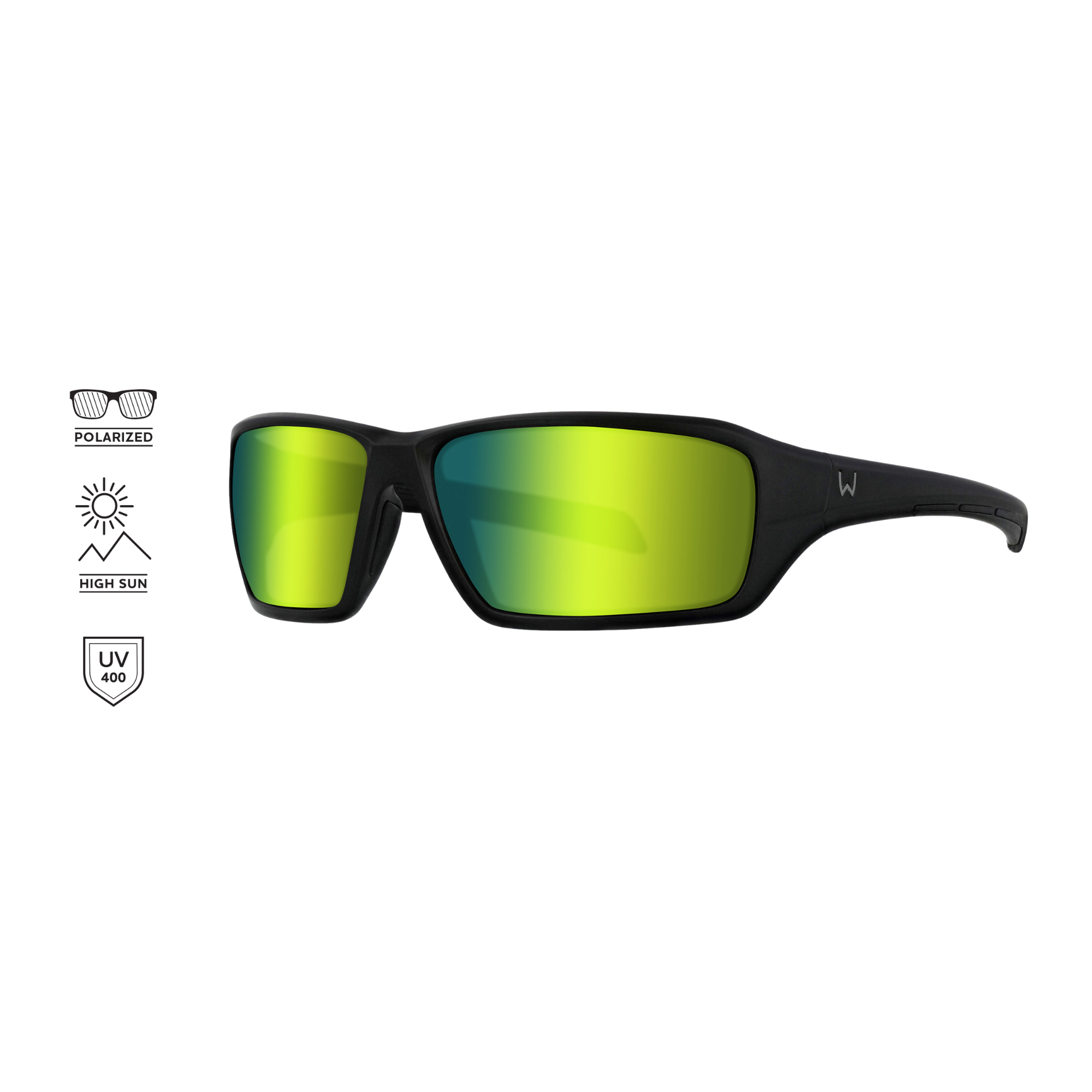 Westin W6 Sport 15 Polarized Sunglasses Matte Black Lens Base Green Lens Mirror Green Anti-Reflex Green K02-722