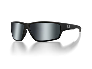 Westin W6 Sport 20 Polarized Sunglasses (Matte Black/Lens Base Smoke/Lens Mirror Silver Flash/Anti-Reflex Blue)