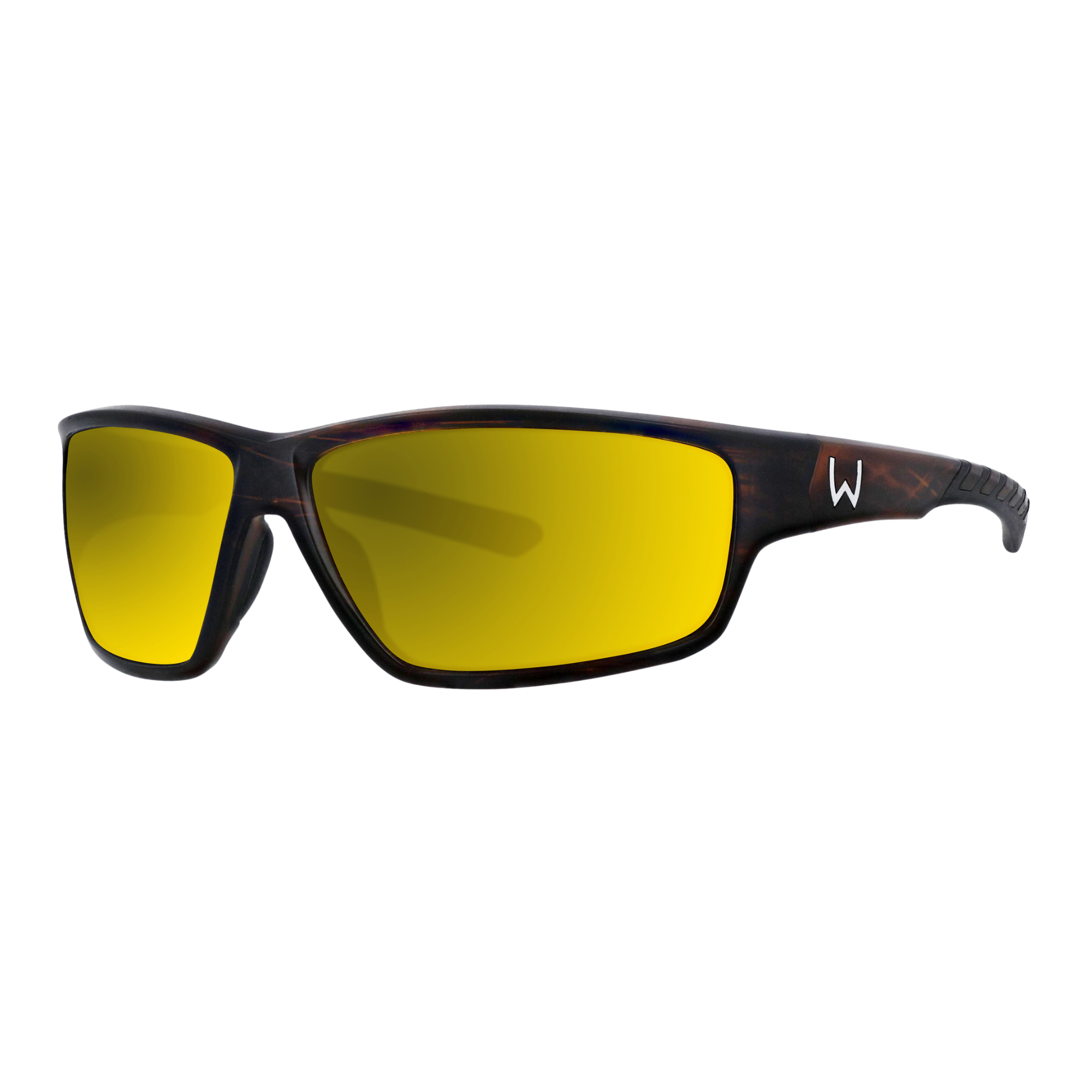 Westin W6 Sport 20 Polarized Sunglasses Matte Brown Stripe Lens Base Brown Lens Mirror Yellow Anti-Reflex Green K04-725