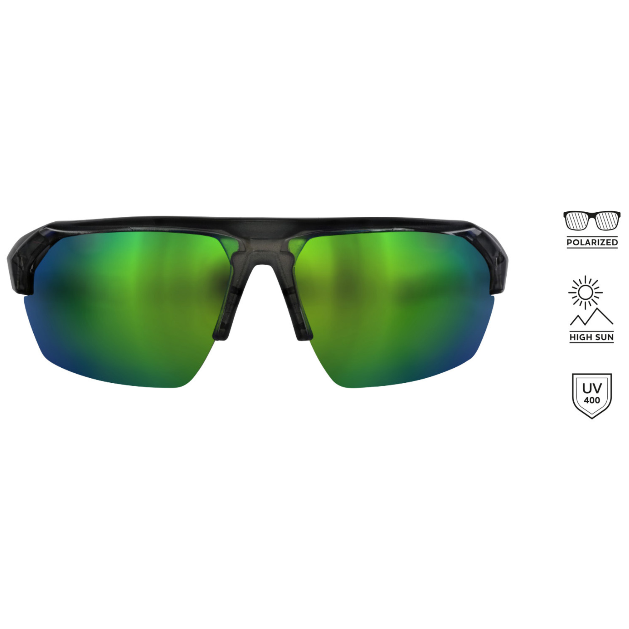Westin W6 Sport 25 Polarized Sunglasses (Liquid Grey/Lens Base Green/Lens Mirror Green/Anti-Reflex Green)