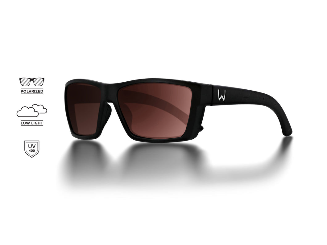 Westin W6 Street 100 Polarized Sunglasses (Matte Black/Lens Base Rose/Anti-Reflex Purple)