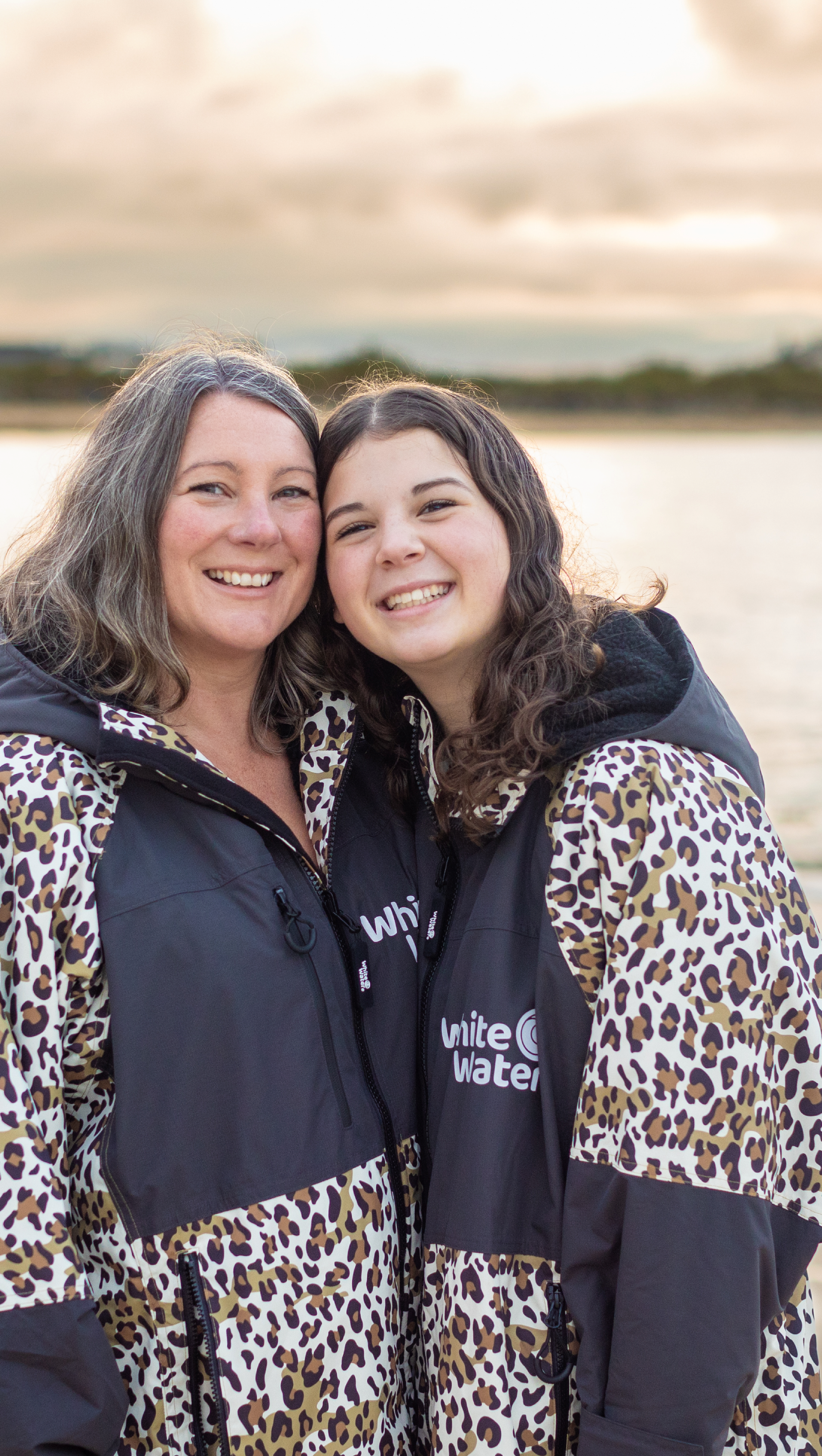 White Water Robes Unisex Hardshell Changing Robe - Adults (Leopard Print/Black Lining)
