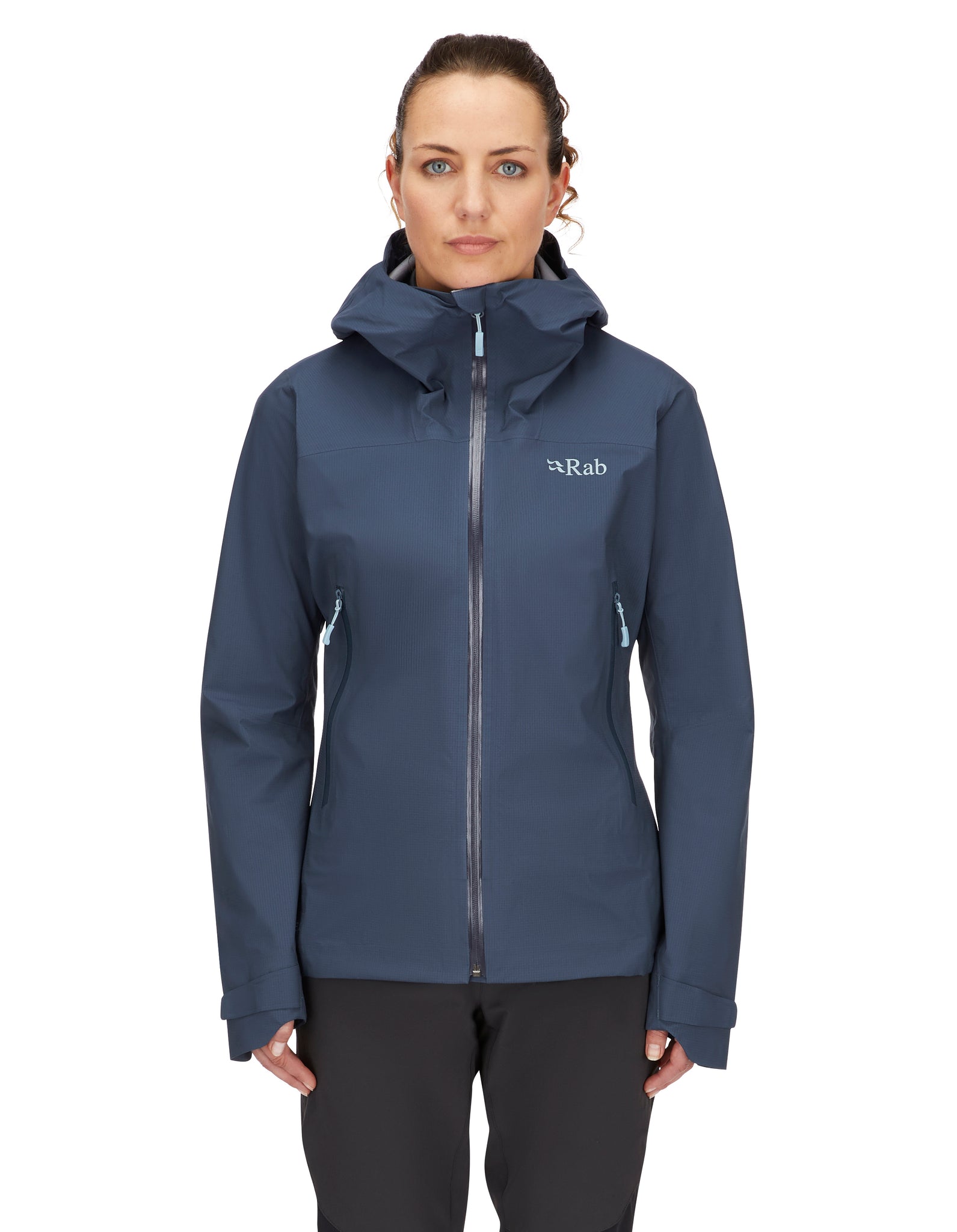 Rab Women s Downpour Light Waterproof Jacket Tempest Blue Landers Outdoor World Ireland s Adventure Outdoor Store