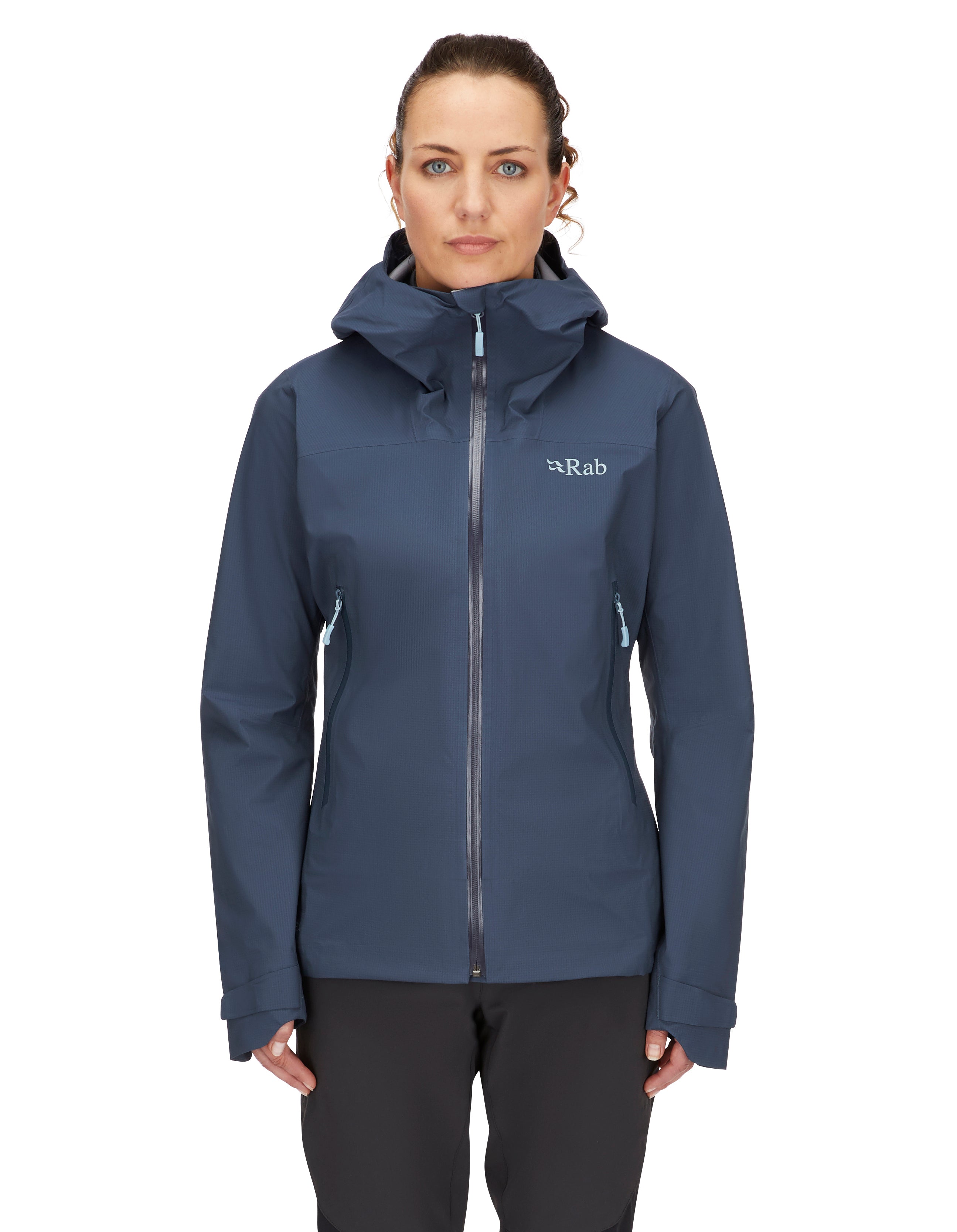 Rab Women s Downpour Light Waterproof Jacket Tempest Blue Landers Outdoor World Ireland s Adventure Outdoor Store