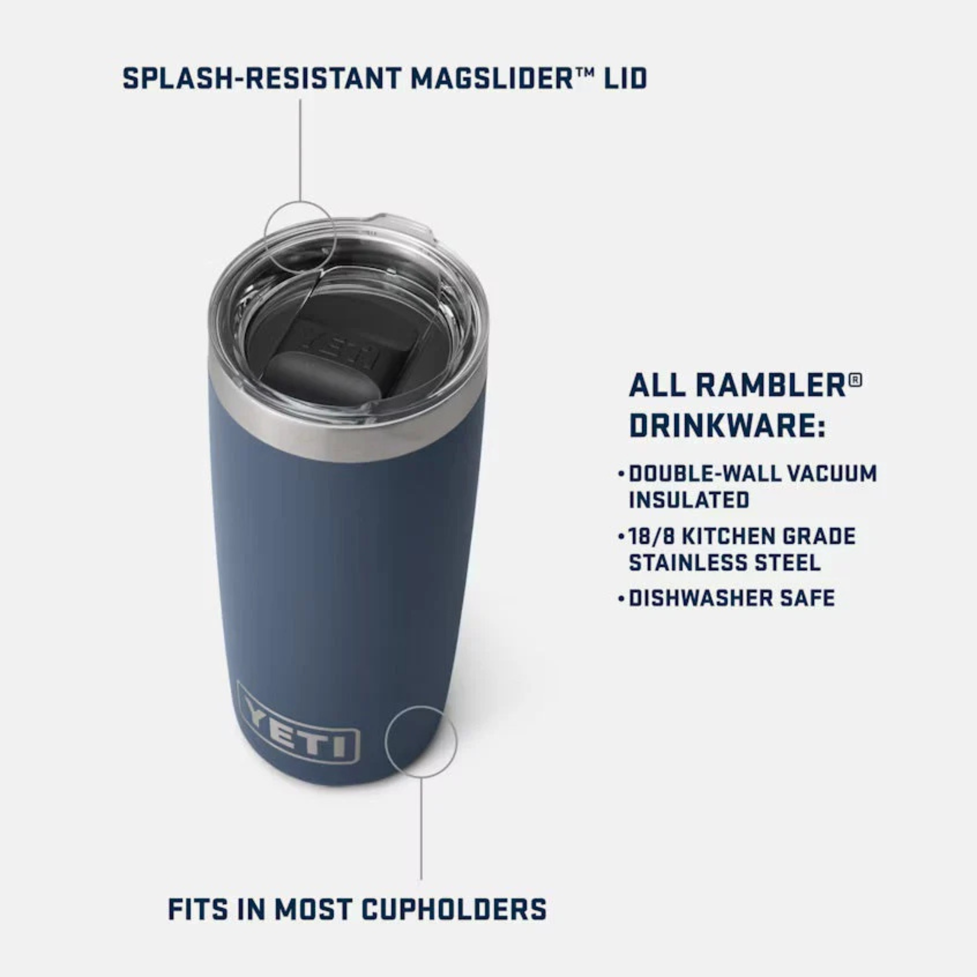 Yeti Rambler 10oz Tumbler Yeti-RamblerTumbler-10oz Features