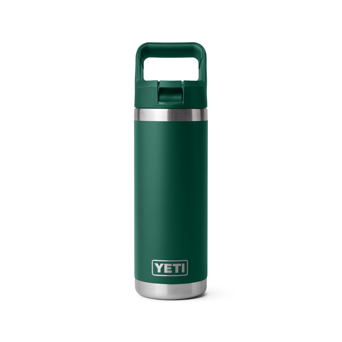 Yeti Rambler 18oz 532ml Insulated Bottle with Colour Matched Straw Cap Black Forest Green 70000004233 Yeti-RamblerStraw-18oz