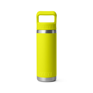 Yeti Rambler Insulated Bottle with Colour Straw Cap (18oz/532ml)(Firefly Yellow)