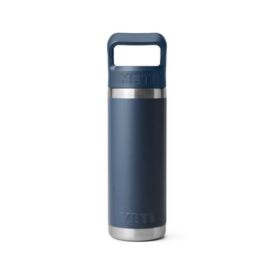 Yeti Rambler Insulated Bottle with Colour Straw Cap (18oz/532ml)(Navy)