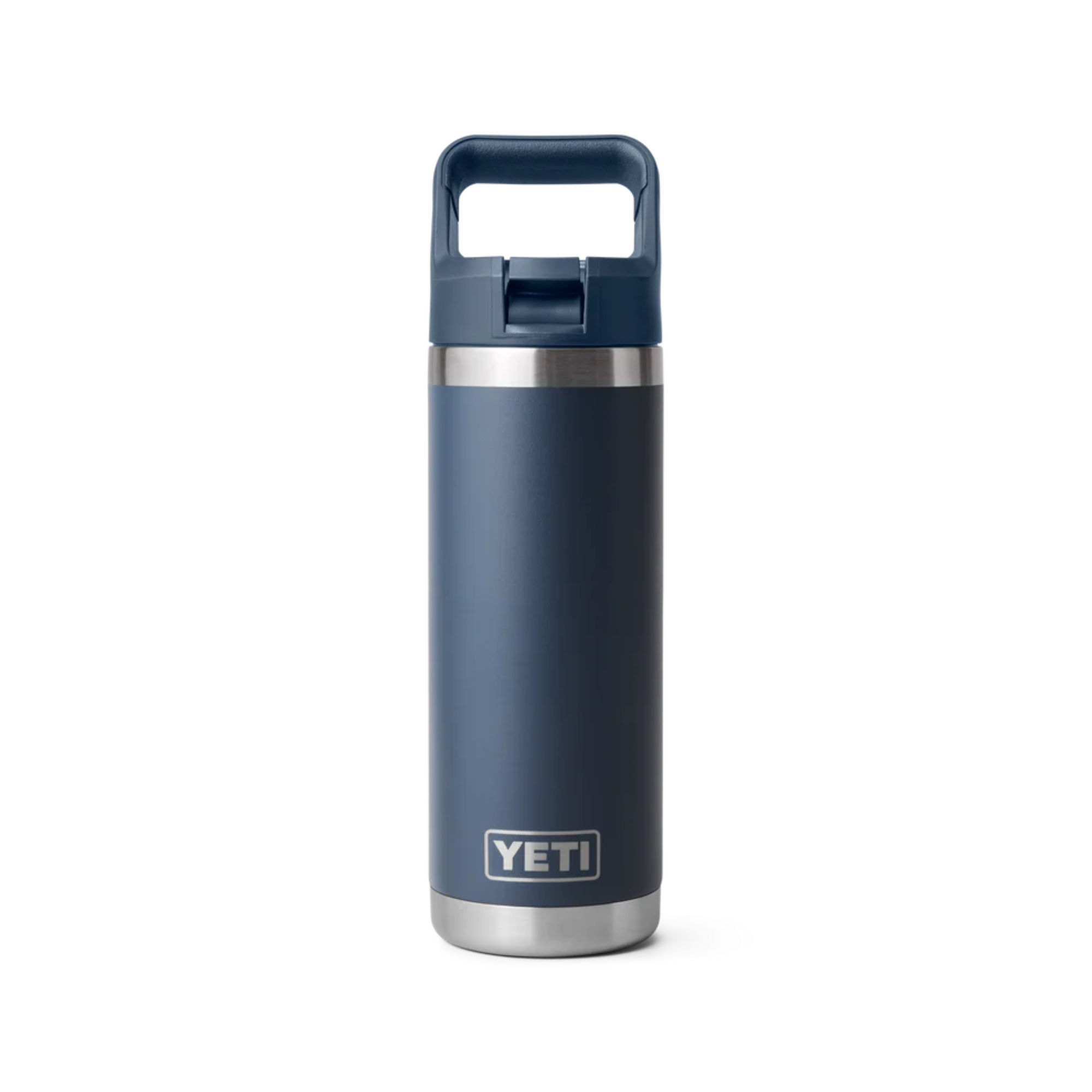 Yeti Rambler 18oz/532ml Insulated Bottle with Colour Straw Cap (Navy)