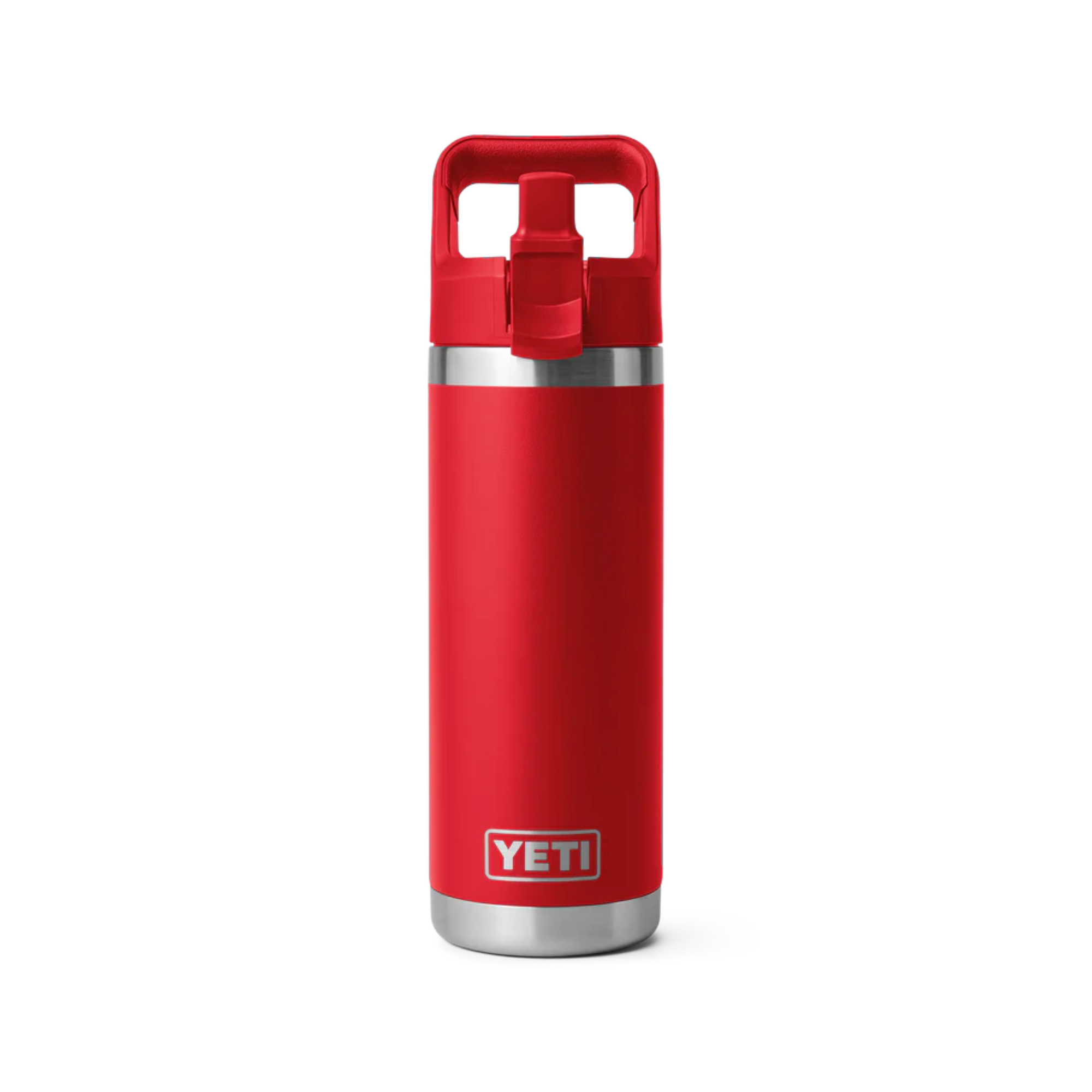 Yeti Rambler 18oz/532ml Insulated Bottle with Colour Straw Cap (Rescue Red)
