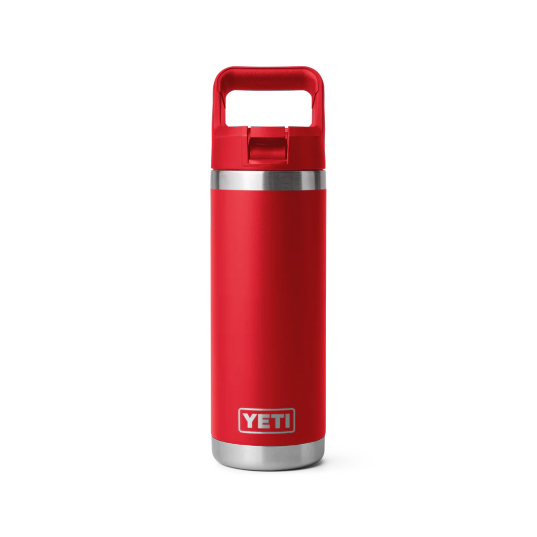 Yeti Rambler Insulated Bottle with Colour Straw Cap (18oz/532ml)(Rescue Red)