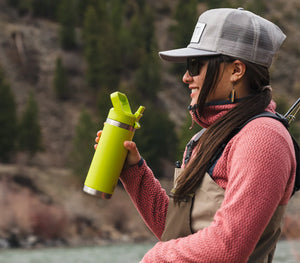 Yeti Rambler Insulated Bottle with Colour Straw Cap (18oz/532ml)(Seafoam)
