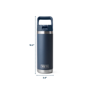 Yeti Rambler Insulated Bottle with Colour Straw Cap (18oz/532ml)(Seafoam)