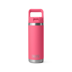 Yeti Rambler Insulated Bottle with Colour Straw Cap (18oz/532ml)(Tropical Pink)
