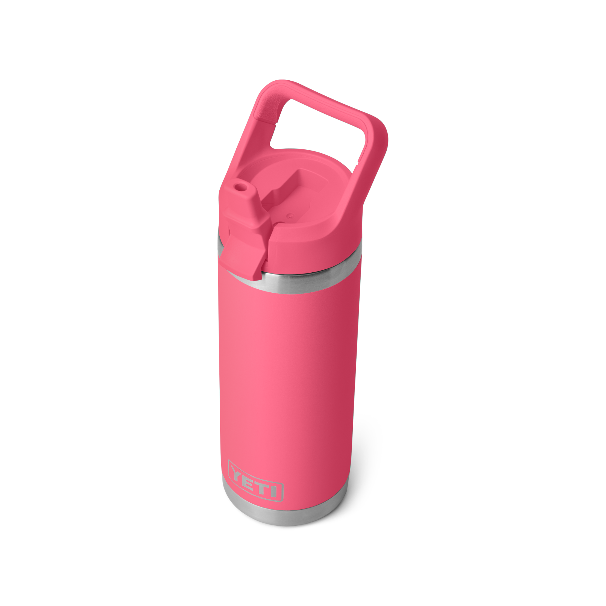 Yeti Rambler 18oz/532ml Insulated Bottle with Colour Straw Cap (Tropical Pink)