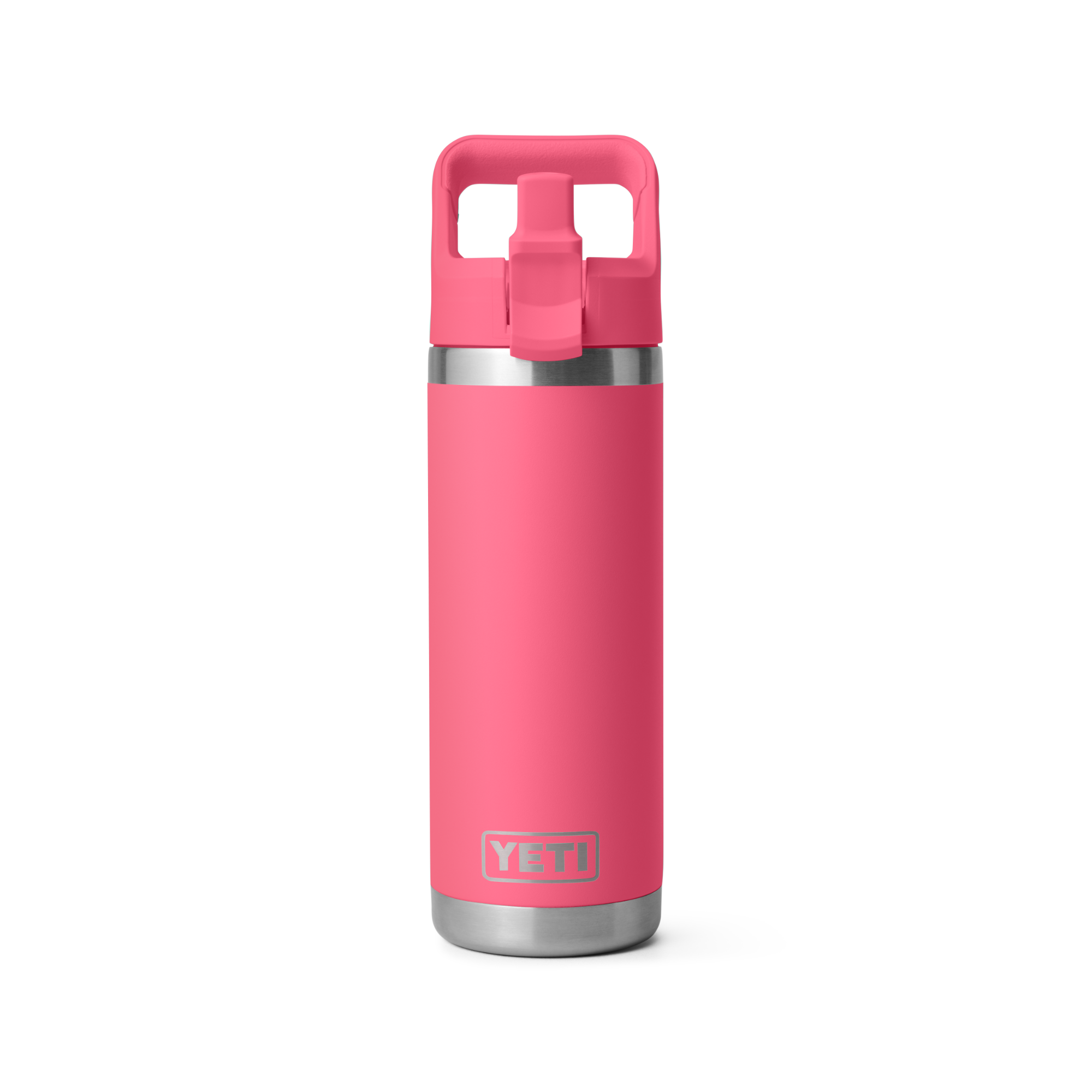 Yeti Rambler 18oz/532ml Insulated Bottle with Colour Straw Cap (Tropical Pink)