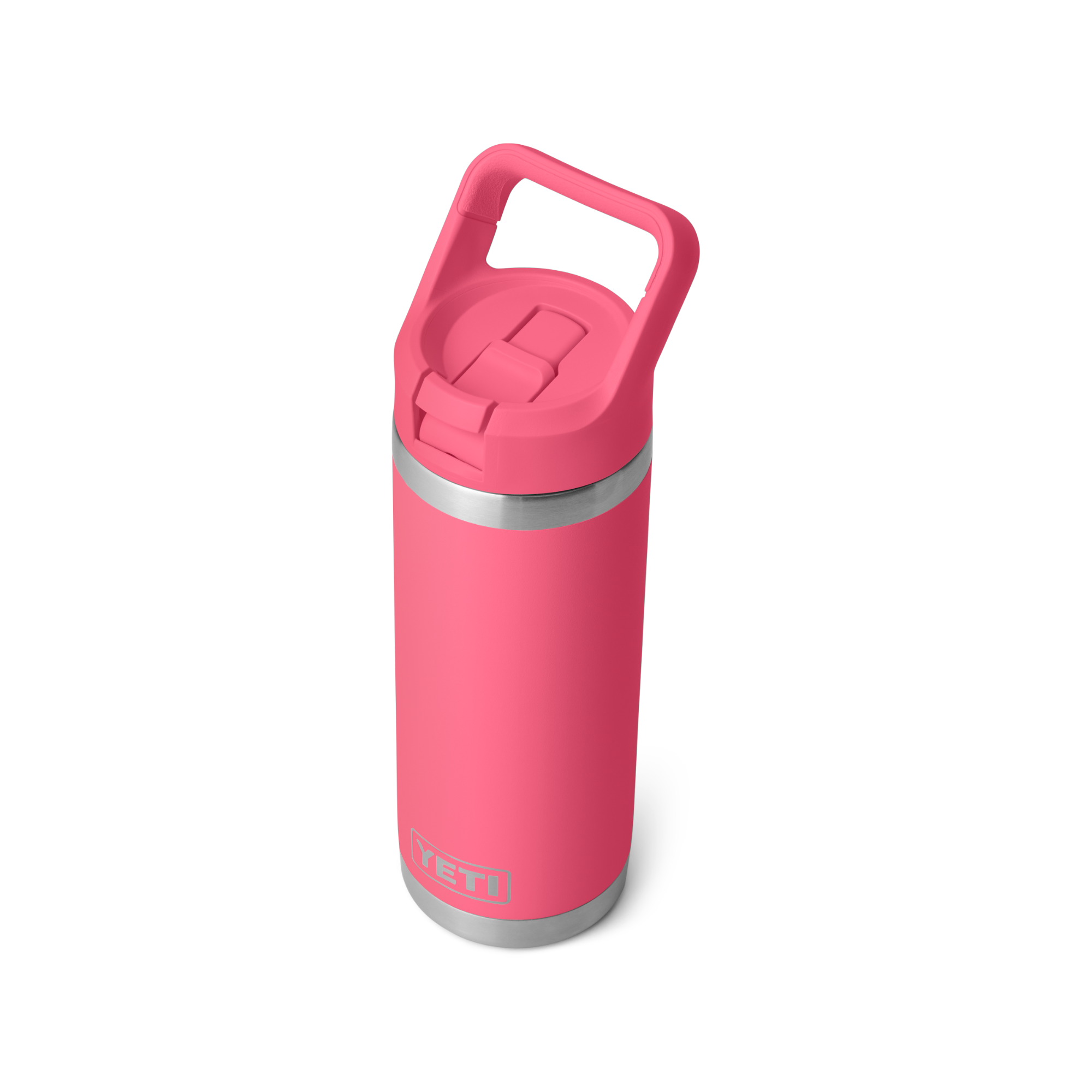 Yeti Rambler 18oz/532ml Insulated Bottle with Colour Straw Cap (Tropical Pink)