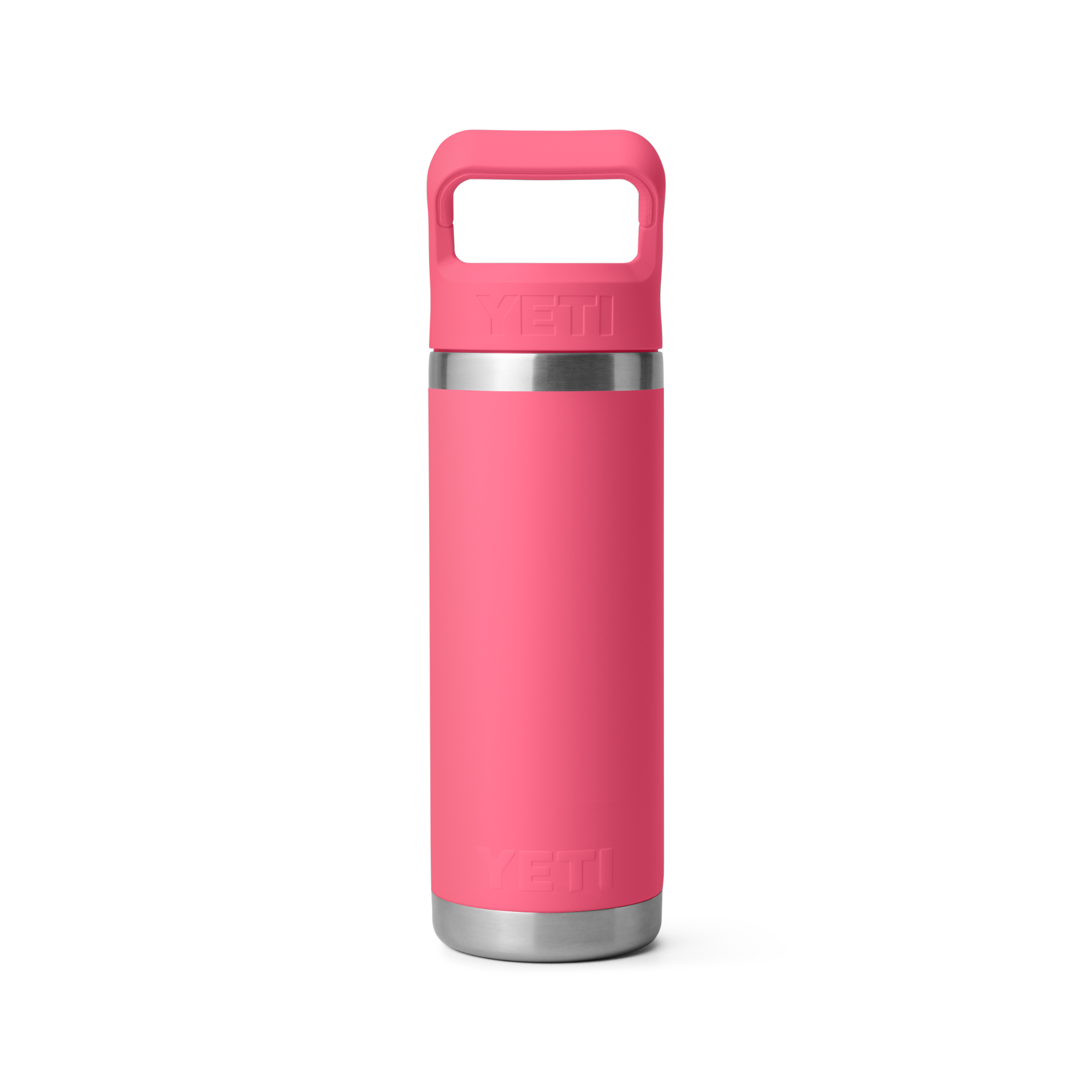 Yeti Rambler 18oz/532ml Insulated Bottle with Colour Straw Cap (Tropical Pink)