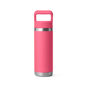 Yeti Rambler Insulated Bottle with Colour Straw Cap (18oz/532ml)(Tropical Pink)