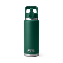 Load image into Gallery viewer, Yeti Rambler Insulated Bottle with Colour Straw Cap (26oz/769ml)(Black Forest Green)

